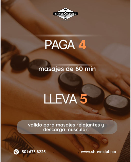 5 MASAJES (RELAJANTES O DESCARGA MUSCULAR)